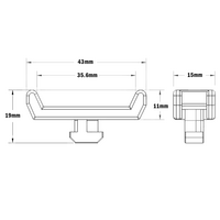 66-130-0 MODULAR SOLUTIONS CABLE TIE DOWNS<br>1/4 TURN CABLE BLOCK, 45MM, GRAY